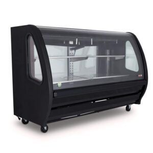 Vitrina carnicera vidrio curvo Acero inoxidable y color negro TEM-200C