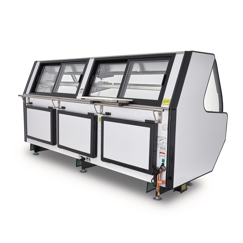 Vitrina carnicera exhibidora 2,5 m vidrio abatible acero inoxidable TEC-250LIFTAI - Image 3