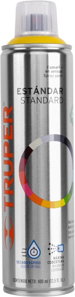 Truper PA-AC, Pintura (Esmalte acrílico) en aerosol, amarillo canario