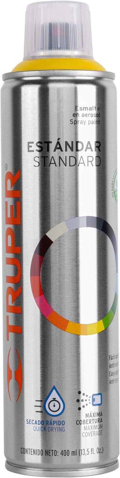 Truper PA-AC, Pintura (Esmalte acrílico) en aerosol, amarillo canario