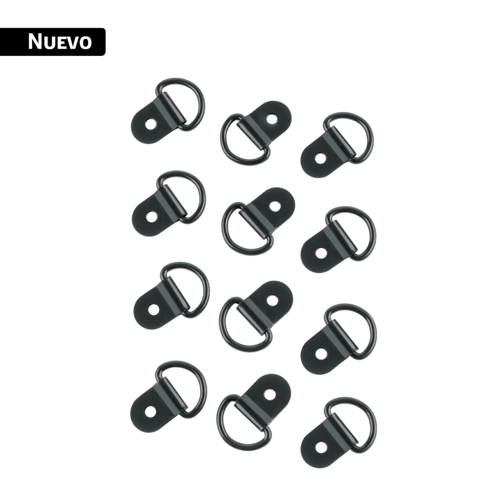 12 anclajes para amarre de carga, anillo en D