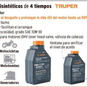 Aceite semi-sintético, 4 tiempos, 1000ml (34 oz)