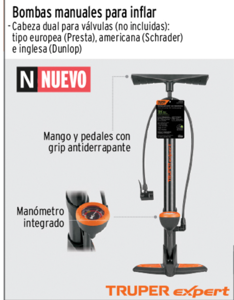 Bomba manual con manómetro, 120 PSI, TRUPER EXPERT - Image 2