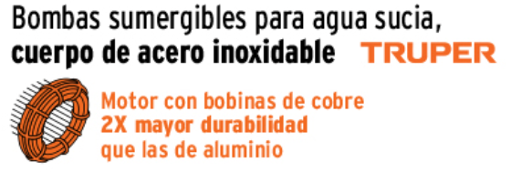 Bomba sumergible acero inoxidable,agua sucia,1-1/2HP, TRUPER - Image 3