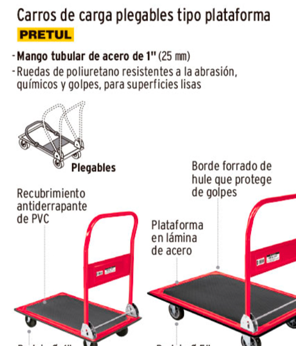 Carro de carga plegable tipo plataforma, 300 kg - Image 2