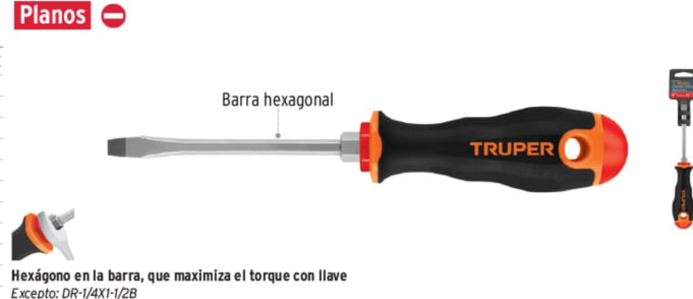 Desarmador plano 1/4" x 4" mango Comfort Grip - Image 2