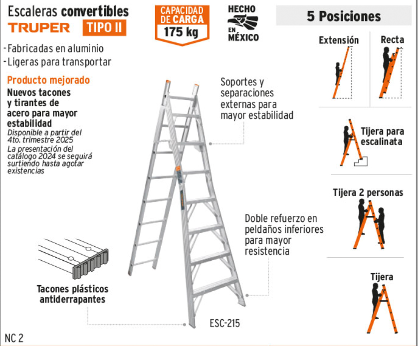 Escalera convertible, tipo ll, 15 escalones - Image 2