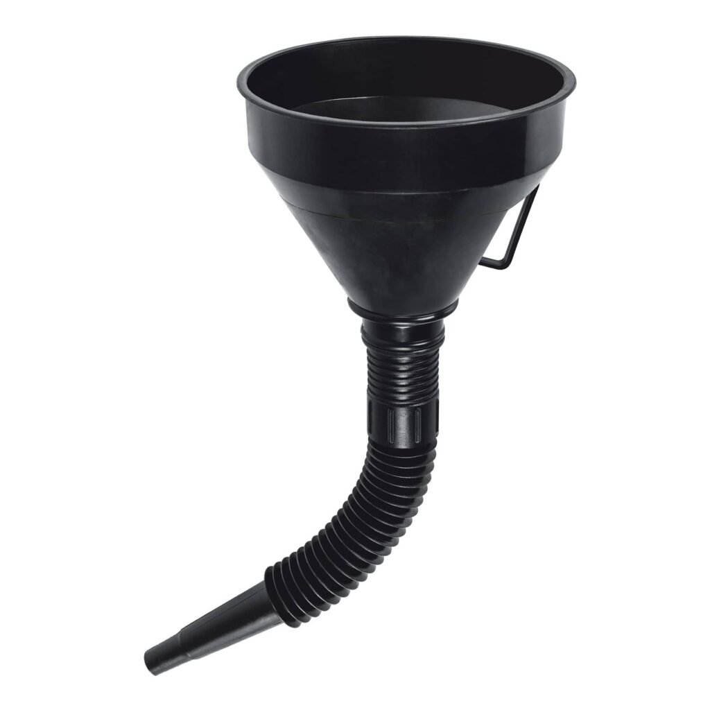 Embudo plástico 500 ml, cuello flexible con filtro