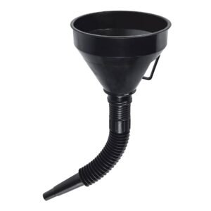 Embudo plástico 500 ml, cuello flexible con filtro
