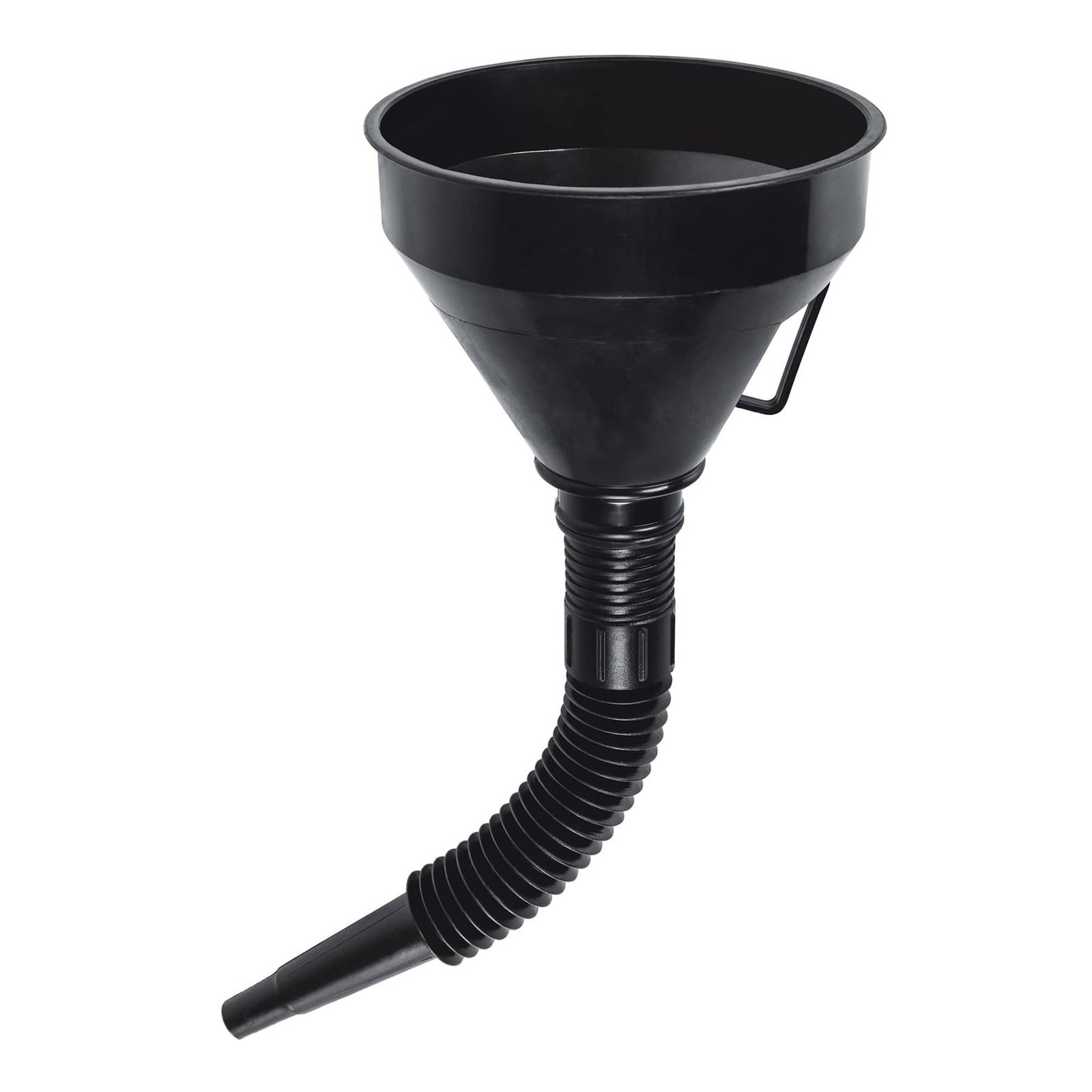 Embudo plástico 500 ml, cuello flexible con filtro