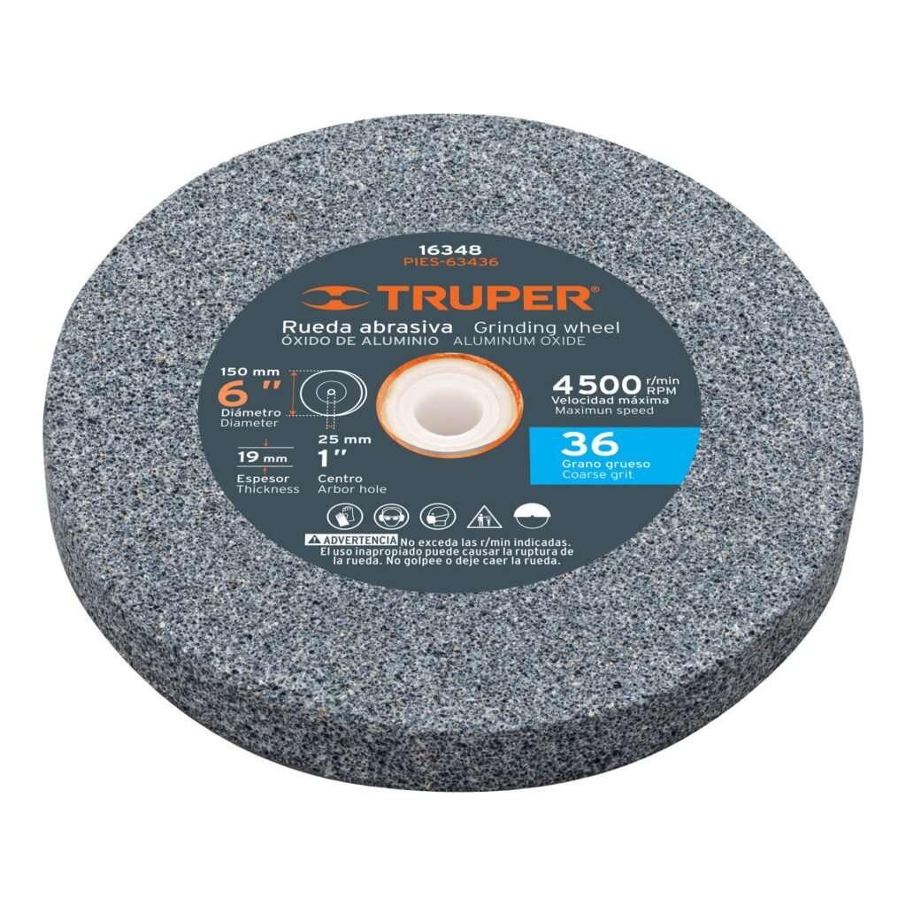 Truper Rueda abrasiva p/esmeril 6X3/4', óxido de aluminio