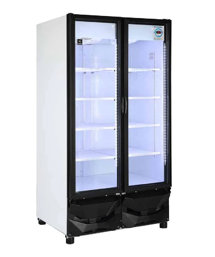 REFRIGERADOR VERTICAL 42 FT³ DE 2 PUERTAS ABATIBLES DE CRISTAL CRIOTEC CFX-42 2P