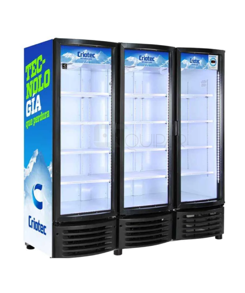 REFRIGERADOR VERTICAL 64 FT³ DE 3 PUERTAS ABATIBLES DE CRISTAL CRIOTEC CFX-64 3P